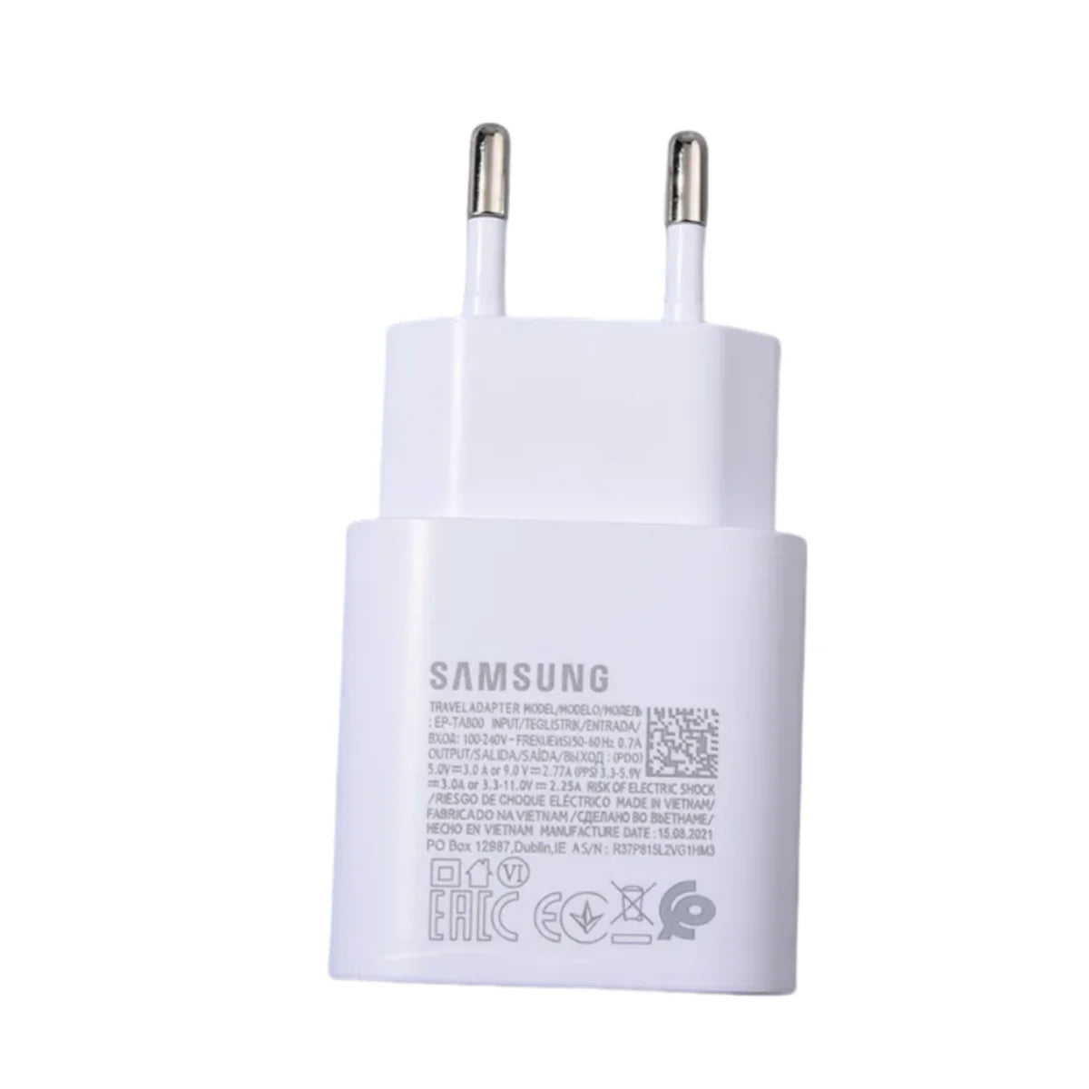 Chargeur Samsung Original 25W Type C – Charge Rapide Super Fast pour Galaxy A12 A13 A14 A23 F12 F14 A90 S10 5G Note 10+ avec Câble