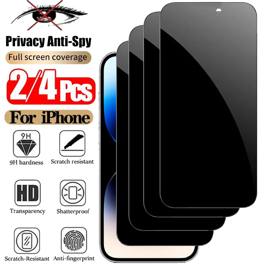 Protection d'écran privée pour iPhone 17 Pro Max – Verre anti-espion pour iPhone 16 15 14 13 12 11 Pro Max – Film de confidentialité iPhone 17 Pro