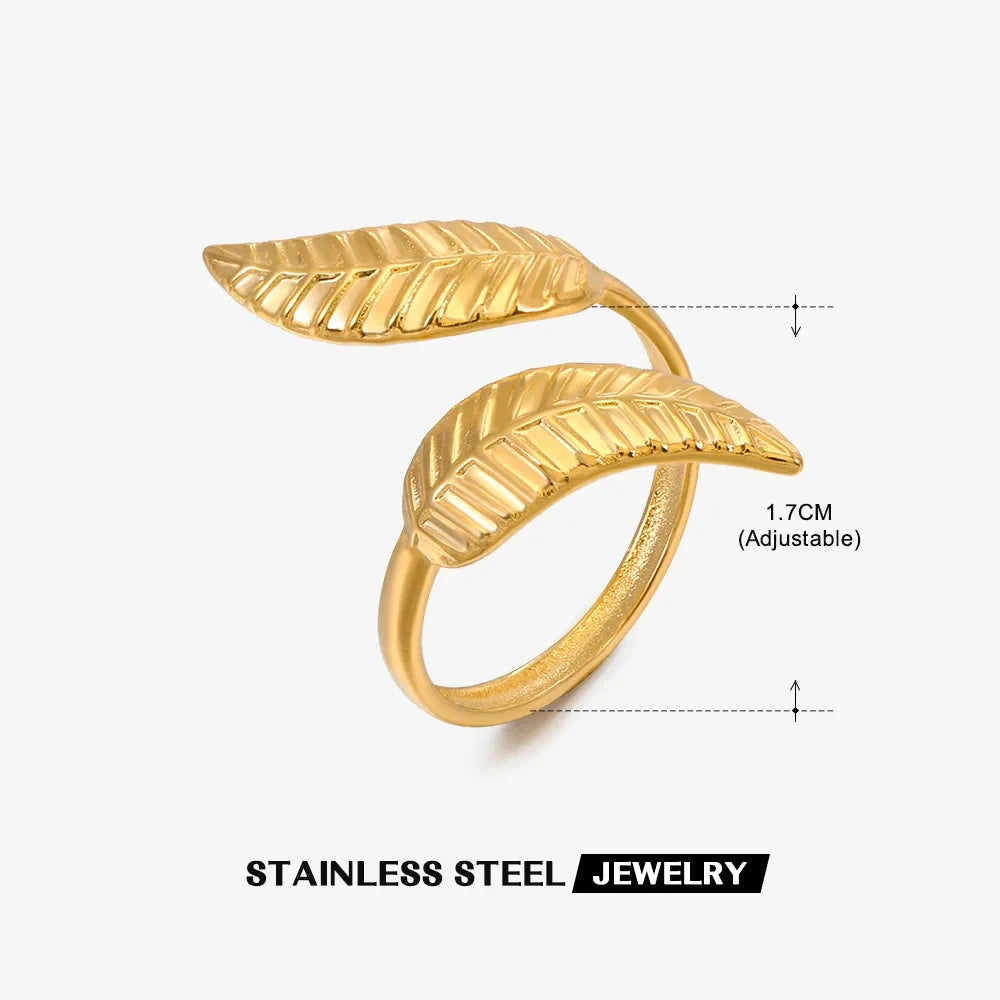 316L Stainless Steel Shell Rings for Women Adjustable Gold Color Little Star Open Rings Female Jewelry Weddings Gifts New Trendy
